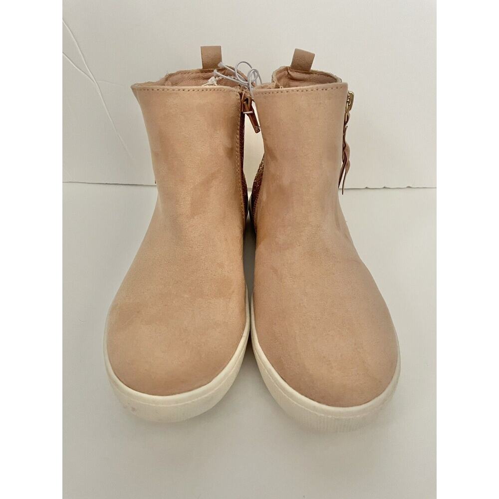 Sugar Mauve Pink Glitter Tassel Side Zipper Girls Ankle Bootie Sneakers Size 3